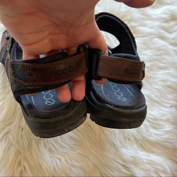 Ecco 69564 Brown Leather Yucatán Velcro Open Toe Sandals Men’s Size 42 US 8/8.5 - Picture 5 of 7